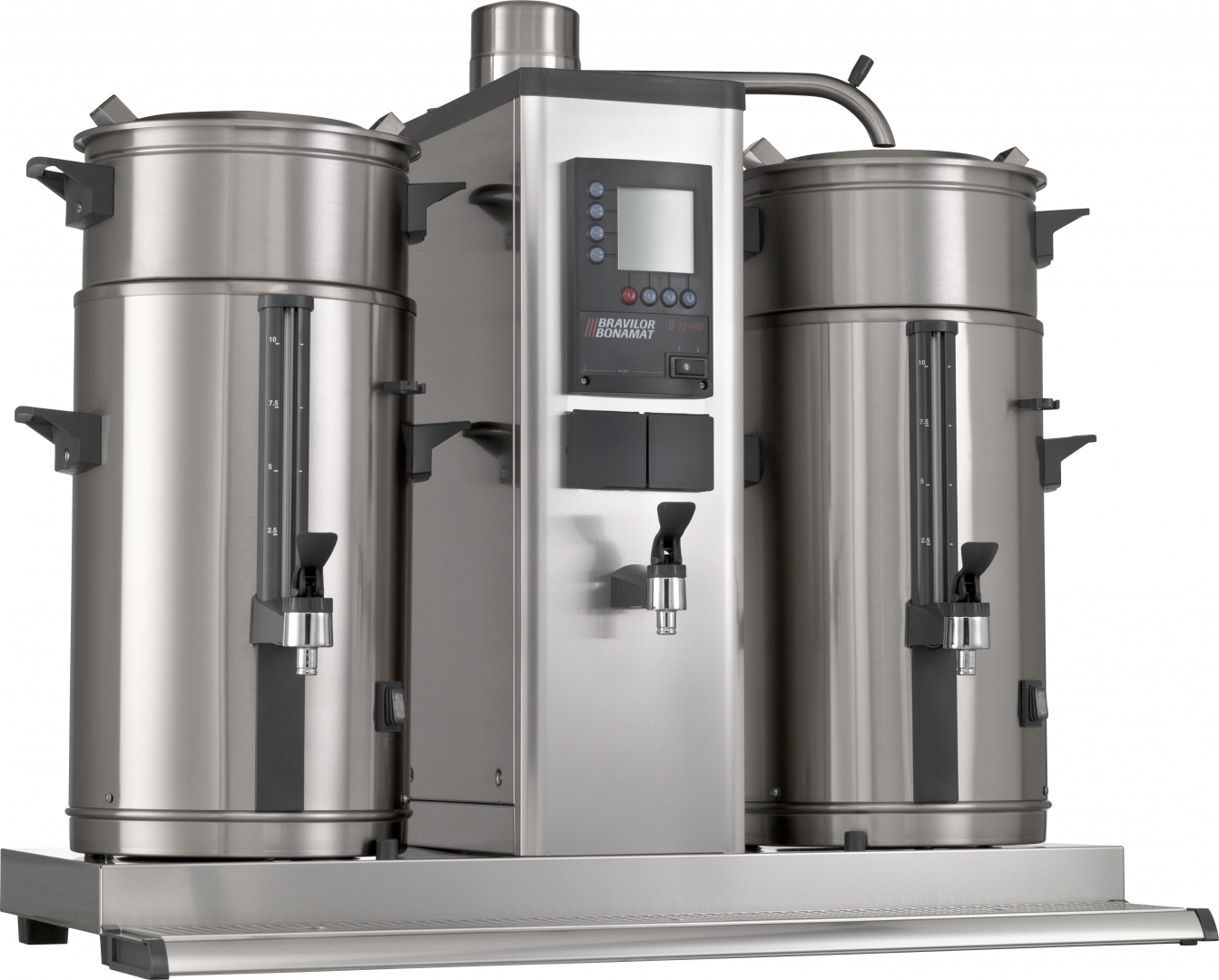 Product angle 3 - B20 HW W: 1 sistema de elaboración y 2 contenedores de 20 litros + cubetas de filtrado + agua caliente
